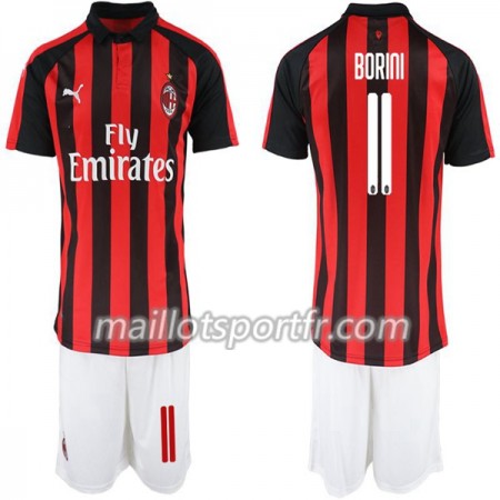 Maillot de Foot AC Milan Fabio Borini 11 Enfant Domicile 2018/19